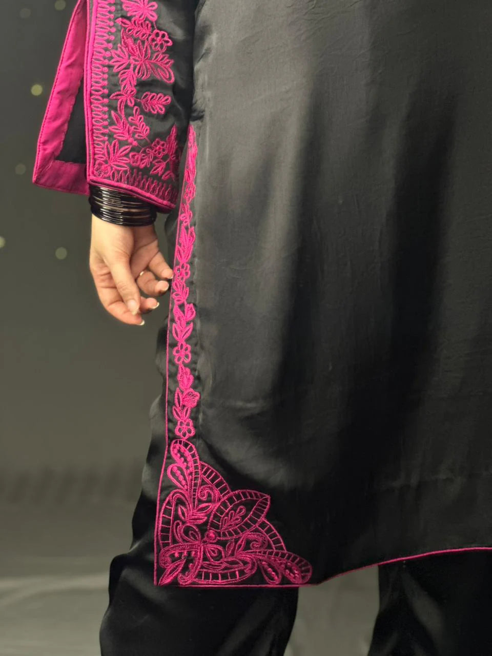 Magenta Premium Silk Embroidered 3-Piece Formal Suit