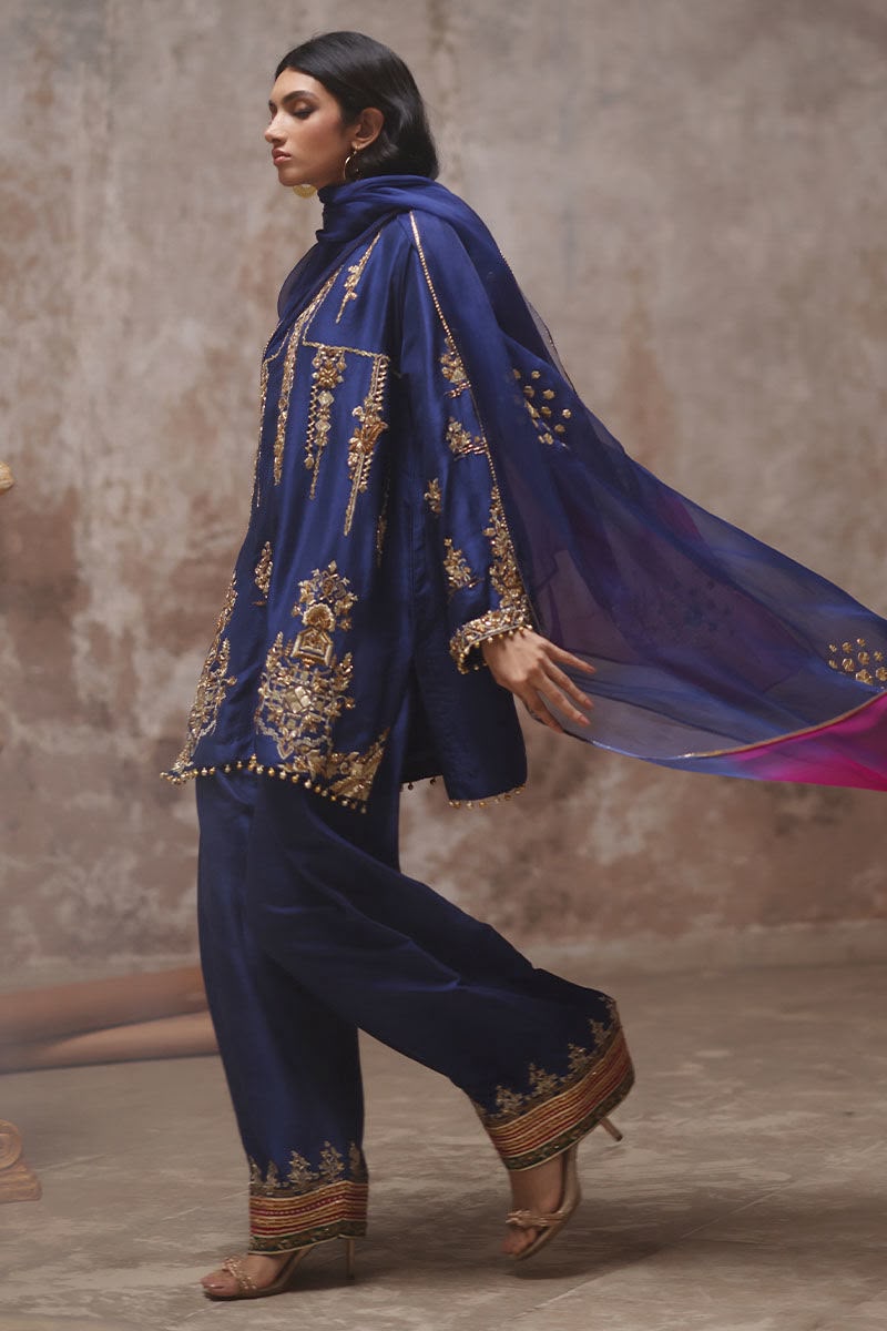 Raw Silk Hand-Embellished 3-Piece Ensemble